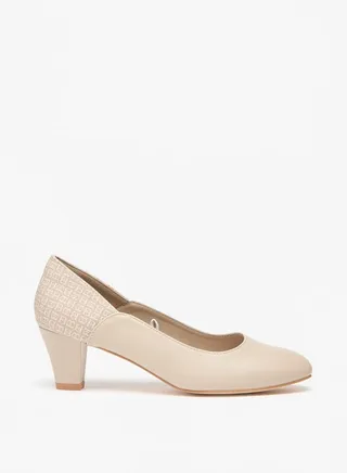 Women's Printed Pumps with Block Heel 