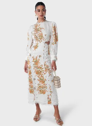 Embellished Printed Dress