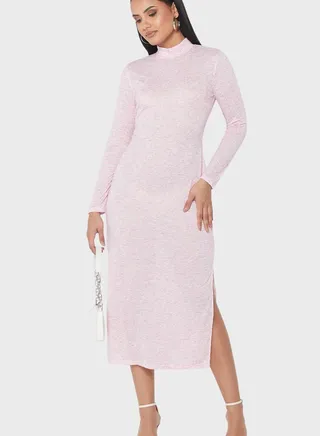 High Neck Bodycon Dress 
