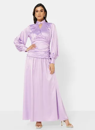 High Neck Dress Purple 