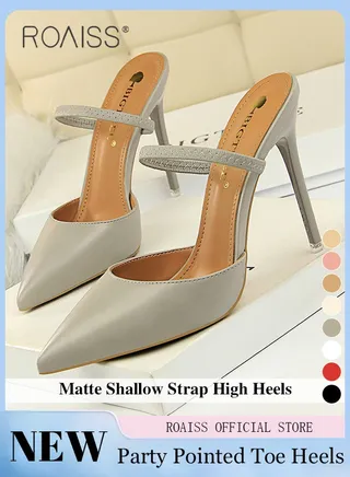 Women Pointed Toe Stiletto High Heels to Visually Slimming Slip On Style for Easy On and Off Stylish Ankle Strap with Buckle Design Elegant Women High Heels Perfect for Formal Events and Parties 