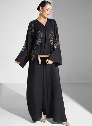 Embellished Accent Abaya 