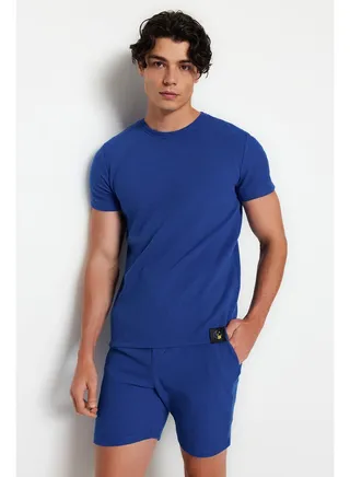 Men's Saks Regular Fit Waffle Knitted Pajamas Set 