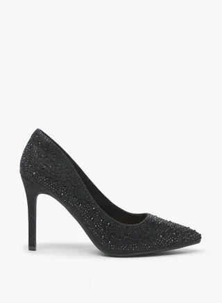 Women's Embellished Slip-On Pumps with Stiletto Heels 