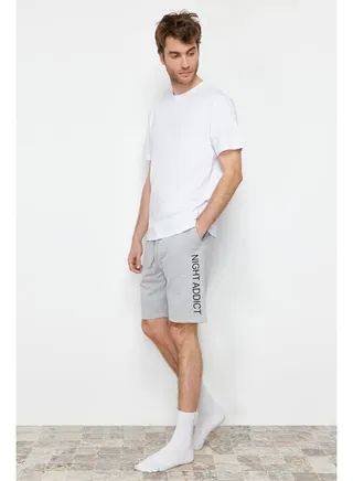 White Printed Pajamas Set 