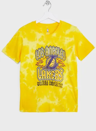 Los Angeles Lakers School Of Rock Bleach Out T-Shirt