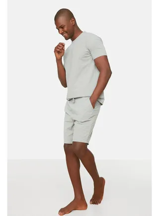 Gray Men's Regular Fit Pajama Set 