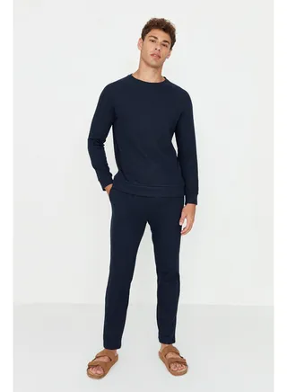 Pajama Set - Dark blue - Plain 