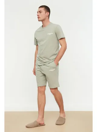 Mint Men's Regular Fit Printed Pajamas Set 