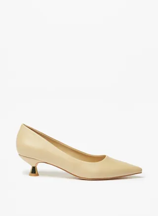 Womens Solid Slip On Pointed Toe Pumps With Kitten Heels By Shoexpress 