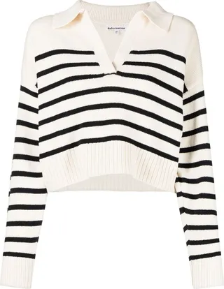Francesco striped V-neck jumper