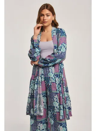 Printed kimono long 