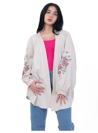 Prined Linen Cardi 