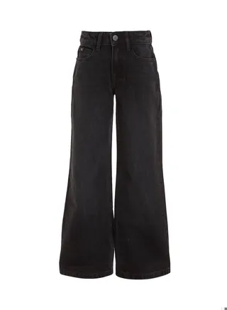 Girls' Wide Leg Jeans, Black 