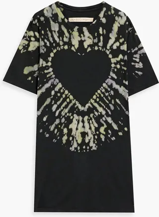 Tie-dyed cotton-jersey mini dress