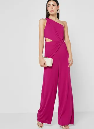 One Shoulder Cut Out Jumpsuit