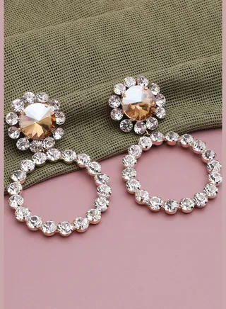 Gold Plated Party Designer Stone Drop Earring For Women