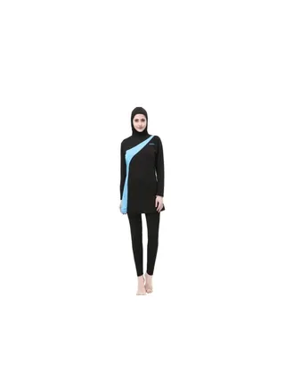 Classic  Burkinis Swimsuits Set Black/Blue 