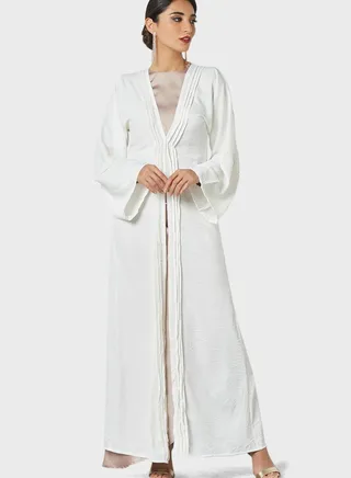 Pleat Embellished Abaya 