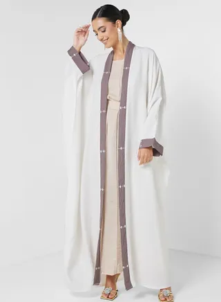 Embroidered Open Abaya 