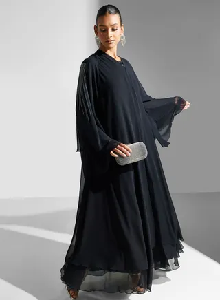 Embellished Detail Abaya With Sheila 
