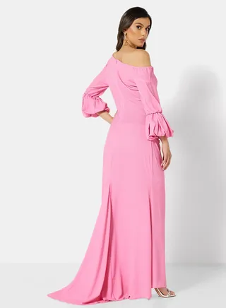 One Shoulder Dress Pink 