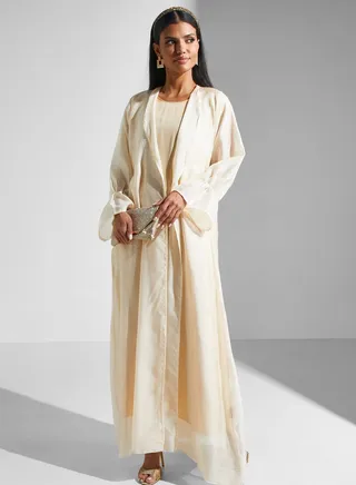 Flared Sleeve Open Abaya