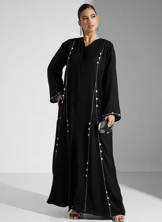 Embellished Flared Sleeve Abaya 