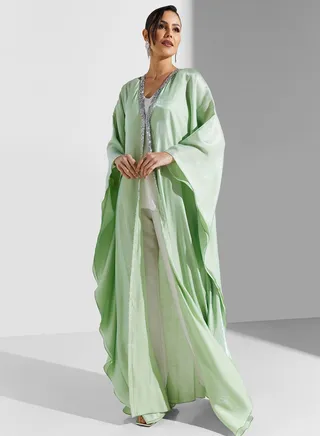 Shimmer Neck Kaftan 