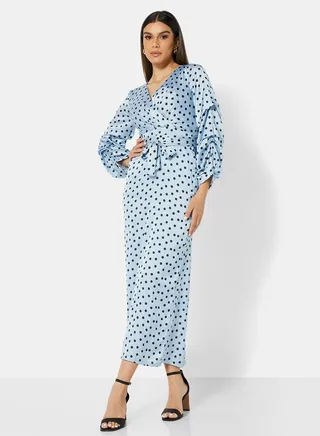 Polka Dot Satin Dress