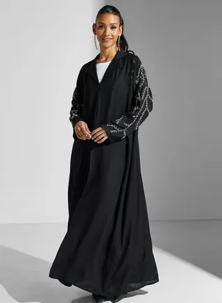 Embellished Flared Sleeve Abaya 