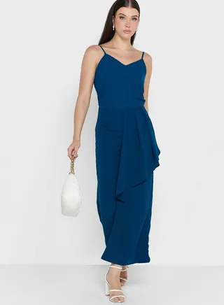 Strappy Drape Detail Jumpsuit