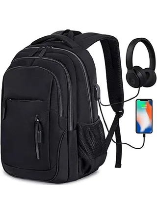 Laptop Backpack for Men & Women Business Travel Backpack with USB Charging Port College School Computer Backpack Fits 15.6 Inch Laptop Notebook 