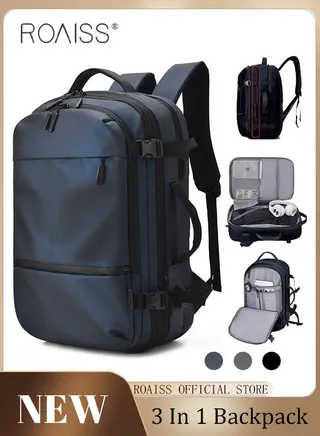 Fits 17 Inch Laptop Backpack Business Backpack 3 in 1 Scalable Capacity College Bookbag For Work School Travel Flight with USB Port Waterproof Casual Computer Daypack for Men 
