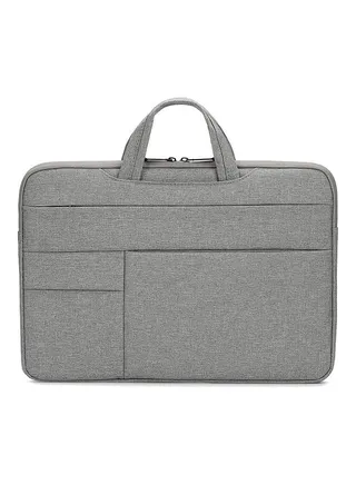 14 Inch Waterproof Nylon Laptop Briefcase Light Grey 