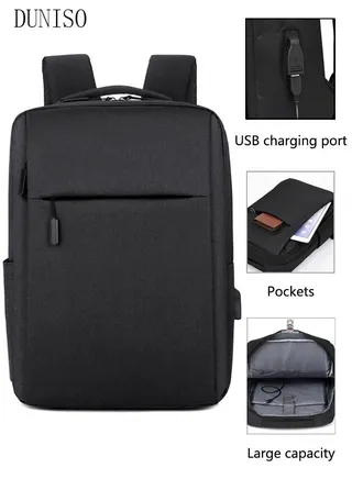 Travel Laptop Backpack Business Anti Theft Slim Durable Laptop Bag with USB Charging Port Water Resistant College School Computer Backpack Gifts for Men & Women Fits 15.6 Inch Notebook Black 