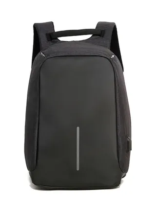 Casual Daypack with USB Connection Black Black 