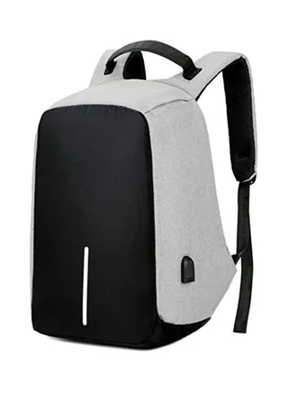 Anti-Theft Laptop Backpack With USB Charging Port Grey/Black 