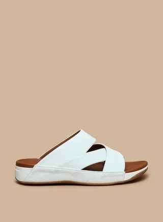 Men's Textured Slip-On Cross Strap Sandals 