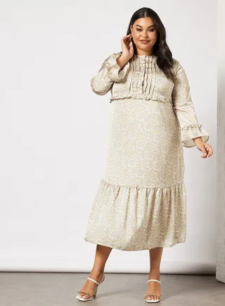 Plus Size Floral Print Dress 