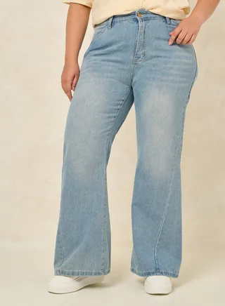 Plus Fit and Flare Jeans with Pockets 