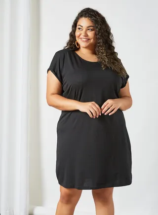 Plus Size Mini Dress Black 