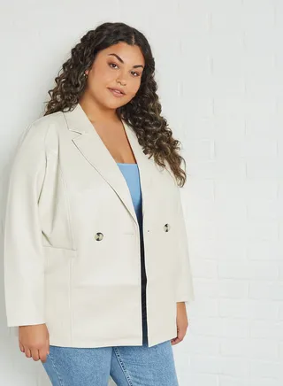 Curve Boxy Blazer Birch 