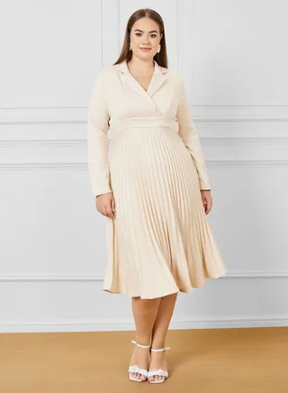 Long Sleeve Blazer Midi Dress 