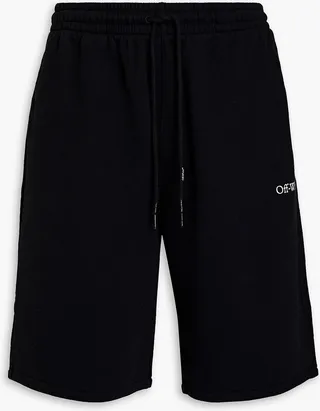 Printed cotton-fleece shorts