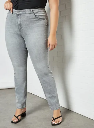 Plus Size Slim Fit Jeans Grey 