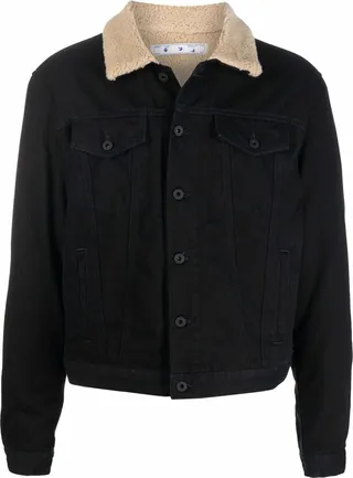 Contrast-Collar Denim Jacket
