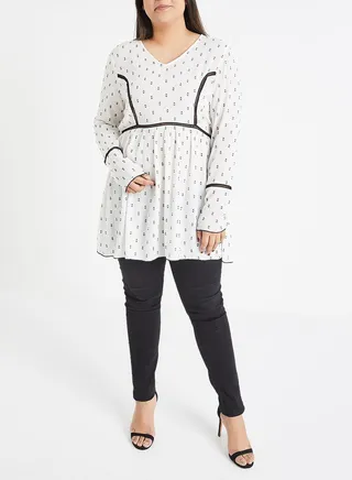Comma V-Neck Tunic White 