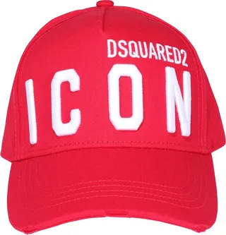 Dsquared2 Icon Logo Embroidered Distressed Baseball Cap