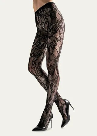 2-Pack Lace Cutout Net & Fishnet Tights